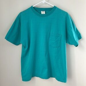 STEFANO Short Sleeve Teal Pocket T-Shirt